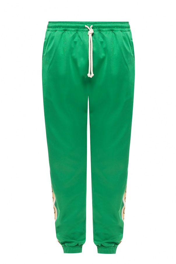 Green gucci sweatpants hot sale